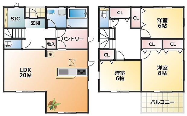 南向きで陽当たりの良い間取りです