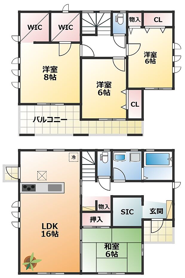 全室南向きで陽当たりの良い間取りです