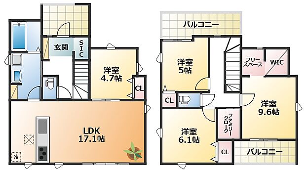 南向きで陽当たりの良い間取りです