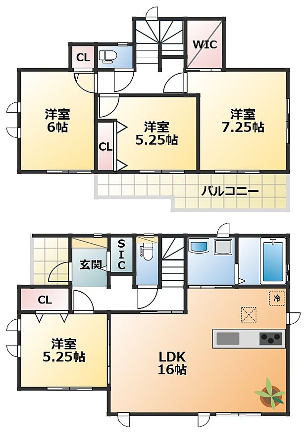 全室南向きで陽当たりの良い間取りです
