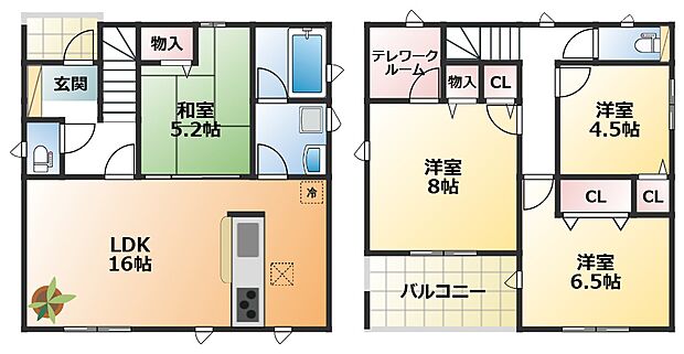 南向きで陽当たりの良い間取りです