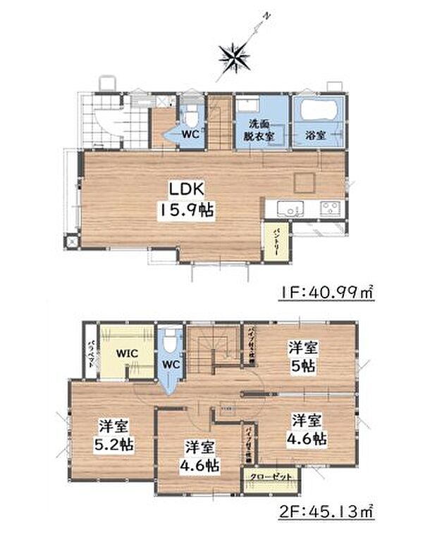 全居室収納付きで便利です。