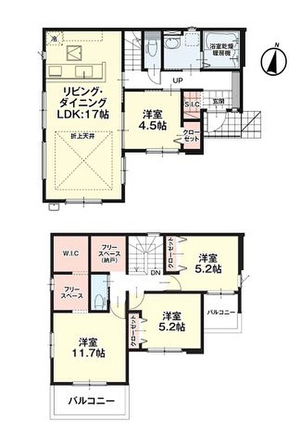 全居室収納付きで便利です。