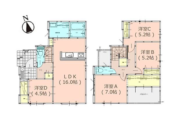 全居室収納付きで便利です。