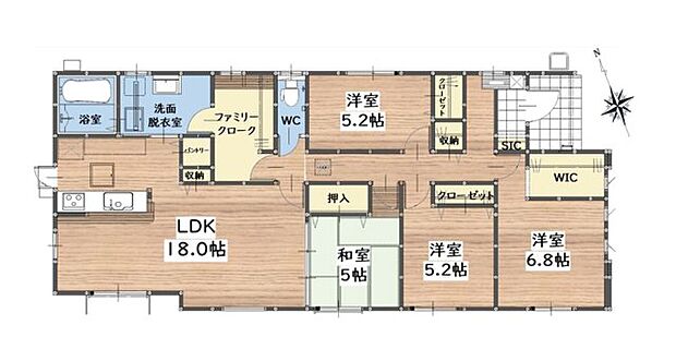 全居室収納付きで便利です。