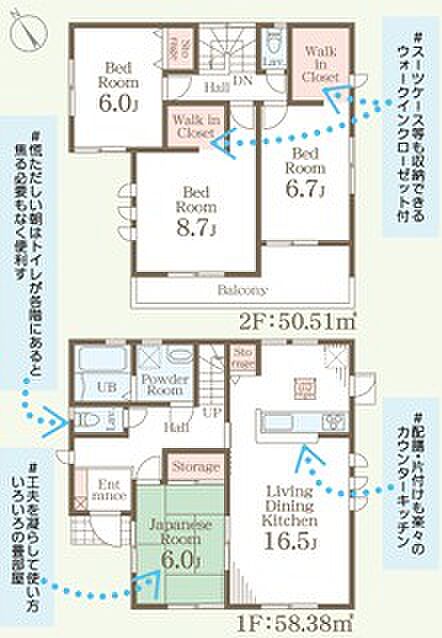 全室南向きで日当たり良好な間取りです