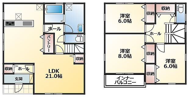 南向きで明るい室内が特徴
