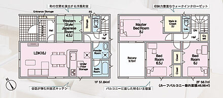 新築4LDK、価格2,780万円！駅徒歩13分の好立地で通勤・通学にも便利。駐車スペースは2台分を確保し、全居室に収納を完備。ご家族それぞれの荷物もすっきり片付き、快適な暮らしを実現できる住まいです。 