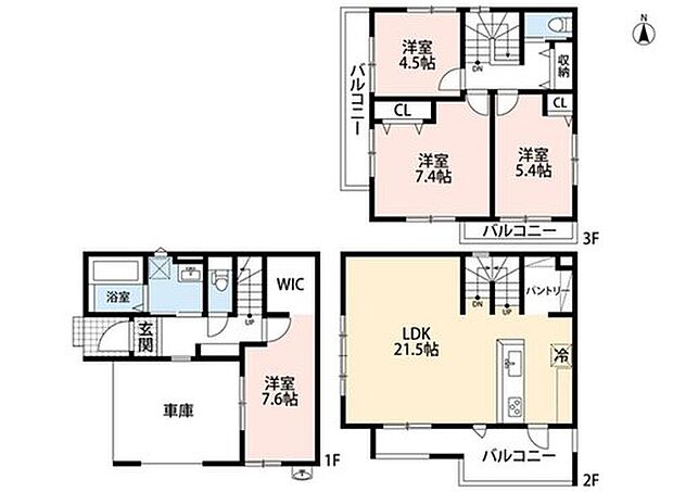 4898万円、4LDK、土地面積83.94m2、建物面積128.55m2 4LDK＋パントリー＋WICの充実プラン！
収納力と快適性を兼ね備え、駐車2台可能な新築戸建です＾＾