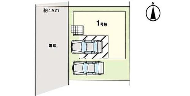 4898万円、4LDK、土地面積83.94m2、建物面積128.55m2 限定1棟の新築戸建♪
カースペースは2台分確保^^快適なカーライフを叶える住まいです。
接道状況:西側4.5m