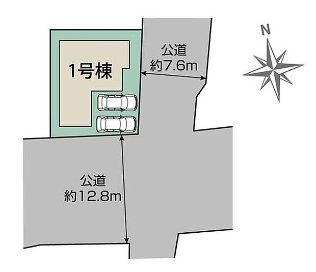 4LDK、土地面積133.94m2、建物面積105.99m2 角地で陽当り良好！カースペースは2台分確保＾＾ご夫婦で１台ずつ所持されているご家庭も、来客時も安心ですね。
並列で駐車できる