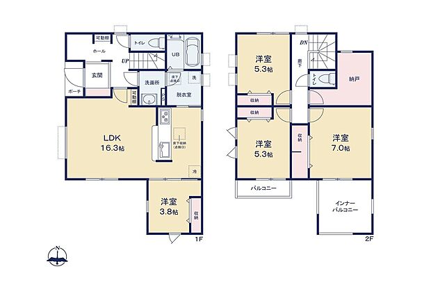 間取図／1号棟