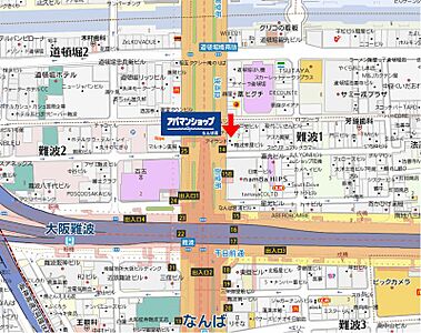 アパマンショップなんば店　株式会社　ミヤビエムエスコーポレーションの周辺地図