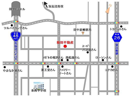 有限会社菊田不動産の周辺地図