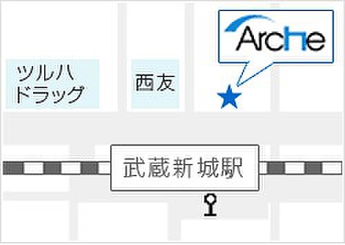 シャーメゾンショップ　株式会社アルシュ・コーポレーション　武蔵新城店の周辺地図