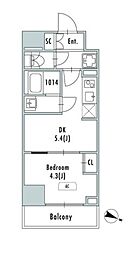 GRANPASEO東十条 1DKの間取図画像