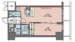 プレジオ西新井 15階1LDKの間取り