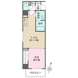 フレア・F 5階1LDKの間取り