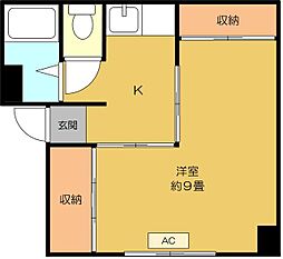 メゾン王子2 1Kの間取図画像