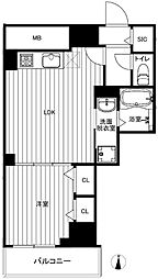 パレスシンシア江東橋 14階1LDKの間取り
