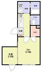 VISTA MINAMIDAI 2階1DKの間取り