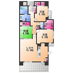 インペリアル鳳 3LDKの間取図画像