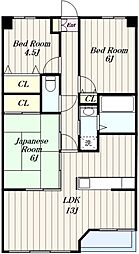 クレアハウス壱番館 3階3LDKの間取り