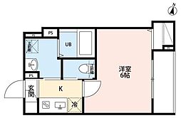 千葉市若葉区西都賀1丁目アパート 1Kの間取図画像