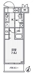 Alivis志村三丁目 1Kの間取図画像