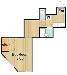 サニーヒル 1Kの間取図画像