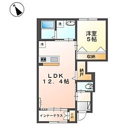 ジュアン 1階1LDKの間取り