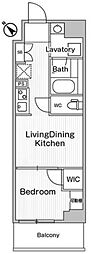 コンフォリア・リヴ巣鴨 5階1LDKの間取り