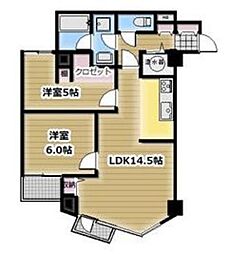 クレール東郷坂 2LDKの間取図画像