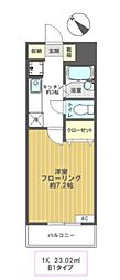 プロスペラル 1Kの間取図画像
