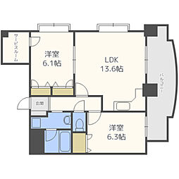 イーストコート箱崎 4階2SLDKの間取り