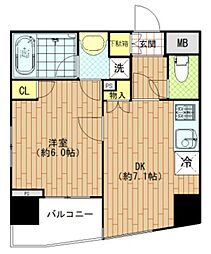 アリーチェ中落合 14階1DKの間取り