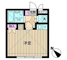 シャトレーヌ高円寺 2階1Kの間取り