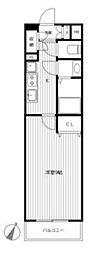 シーサイドテラス 3階1Kの間取り