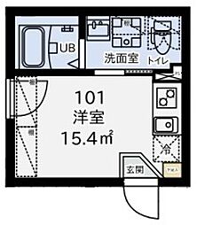 リージェンシー用賀 ワンルームの間取図画像