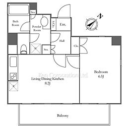 グランドパーク渋谷ブランシェ 1LDKの間取図画像