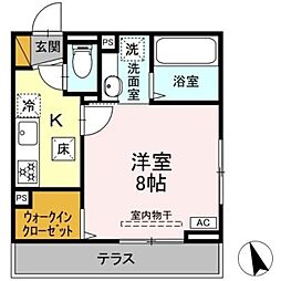 ソレイユ 1Kの間取図画像