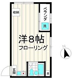 チノビル 5階ワンルームの間取り