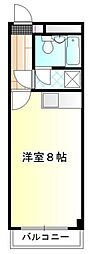 サンハイツ渡辺 2階ワンルームの間取り