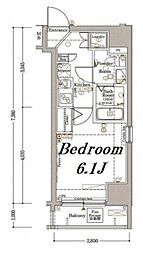 アクサス新宿中落合 8階1Kの間取り