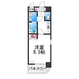 シャルム堺 5階1Kの間取り