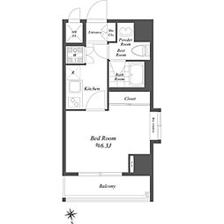 Conde相模原 12階1Kの間取り