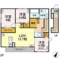 西東京市緑町2丁目アパート 3LDKの間取図画像