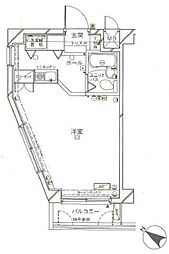 ダイアパレス三ッ沢公園東館 ワンルームの間取図画像