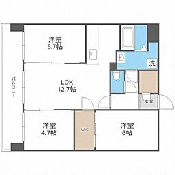 Libertur 3LDKの間取図画像