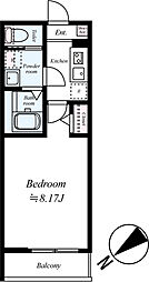 千葉市稲毛区稲毛町5丁目アパート 1Kの間取図画像